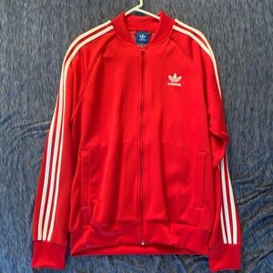 Red Adidas tracksuit (Top) size L